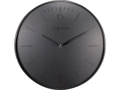 OUTLET Wandklok NeXtime Glamour Ø40cm metaal zwart streepaanduiding