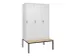 locker voor scheiding van kleding,HxBxD 2120x1200x815mm,3vak