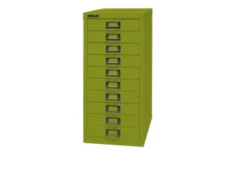 kantoor-ladekast HxBxD 590x279x380mm 10 laden romp + front groen staal - 3