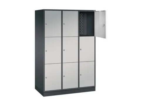 grootvolume-lockersysteem,HxBxD 1950x1220x600mm,3x3vakken,cil.-slot