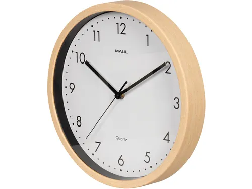 wandklok Grain quartz 31 cm kunststof licht hout