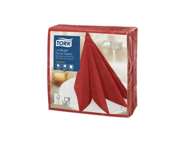 Linstyle Dinnerservet 39x39cm 1/4 vouw rood 12x50 stuks