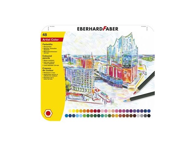 kleurpotloden Eberhard Faber metaaletui a 48 stuks | KleurpotlodenWinkel.nl