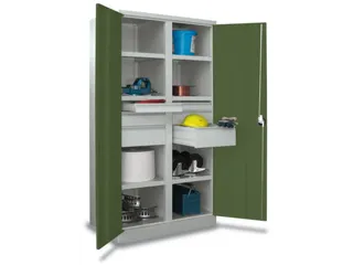 systeemkast,HxBxD 1950x1040x630mm,6xStalen bodem,RAL7035,front RAL6011 - 2