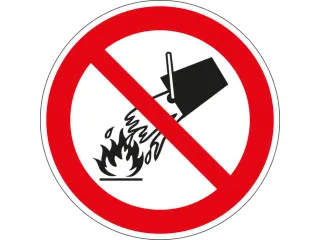 Verbodsbord,Verboden M. Water Te Blussen,Sticker,Folie,Standaard - 1
