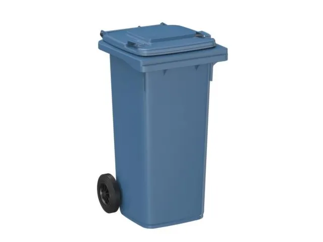 container,120l,HxBxD 933x500x550mm,deksel blauw,romp HDPE blauw