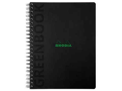 Notitieboek Rhodia Greenbook recycled A4+ lijn Hard Cover Zwart