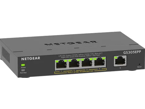 Netgear GS305EPP Netwerk Switch Smart Managed Plus 5 Poorten