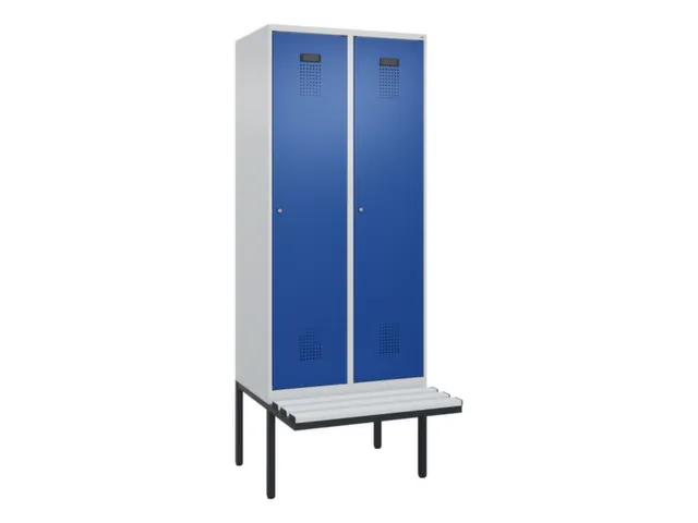 locker met bank,voor scheiding van kleding,HxBxD 2120x800x815mm,2vak