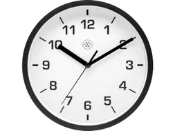 wandklok NXT dia 20cm kunststof zwart witte wijzerplaat cijferaanduidi