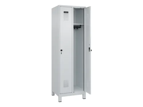 locker,HxBxD 1950x600x500mm,2vak,vak B 300mm,draaigrendel,voeten