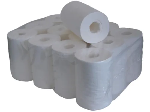 Poetspapier Mini 1-laags wit 120 m, pak van 12 rollen