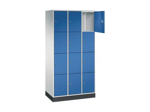 lockerkast,HxBxD 1950x920x500mm,3x4vakken,cil.-slot,sokkel