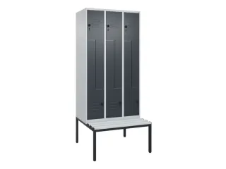 Z-garderobekast,HxBxD 2120x900x815mm,6vak,vak B 300mm,draaigrendel - 1