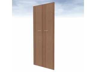 dubbele vleugeldeur v. scheidingswand 5OH HxB 2110x860mm noten - 2