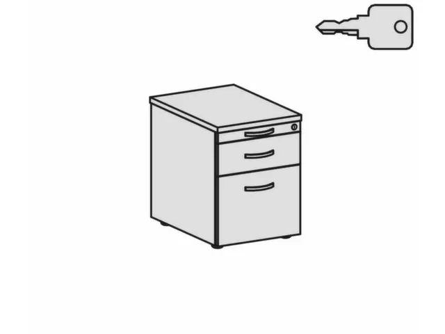 Ladeblok 570x430x600mm Materiaallade 1lade Hangmappenframe Wit