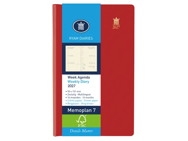 Agenda 2027 Ryam Memoplan 7 Suprema 7dagen/2pagina's ringplastic assor