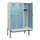 locker met bank,HxBxD 1950x1200x815mm,3vak,vak B 400mm,draaigrendel