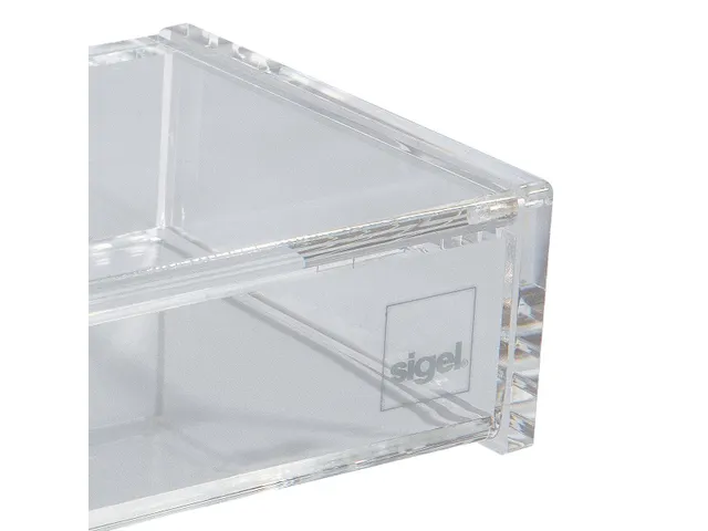 Visitekaartbox Sigel VA112 voor 80 kaarten 90x58mm acryl glashelder