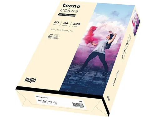 Inapa Tecno colors Gekleurd papier A4 Licht chamois 80 gram 500vel