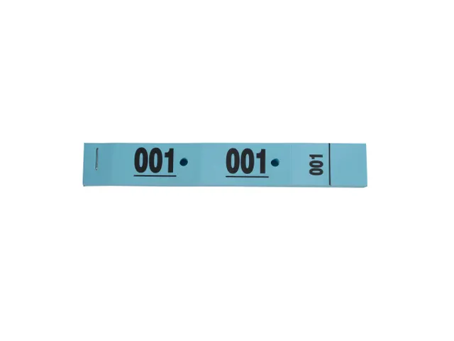 Garderobeblok 50 tickets 20x3 blauw