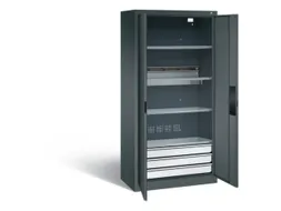 acculaadkast 1950x930x500mm 5stekkerdozen 230V cil.-slot front RAL7016