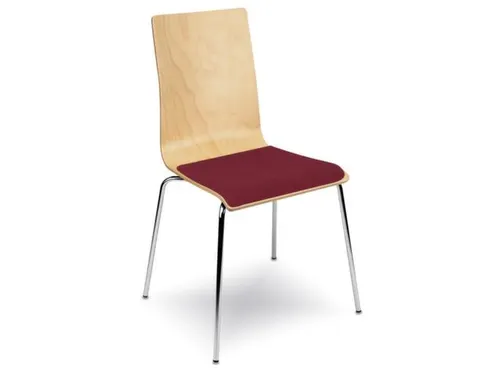 Houten Kuipstoel Zitschaal Beuken Stofbekleding Bordeaux 4 Stuks