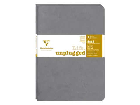 Schrift Clairefontaine A5 lijn 96 pagina's 90gr grijs seal à 2 stuks