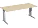 Bureau C-Poot Hxbxd 680-800x1800x800mm Decor Esdoorn Zilverkleurig