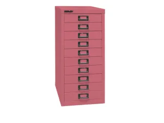 kantoor-ladekast HxBxD 590x279x380mm 10 laden romp + front pink staal - 3