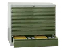 ladekast 600x1023x600mm 5laden cilinderslot RAL7035 front RAL6011