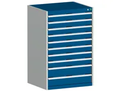 ladekast HxBxD 1200x800x750mm 10laden RAL7035 front RAL5010