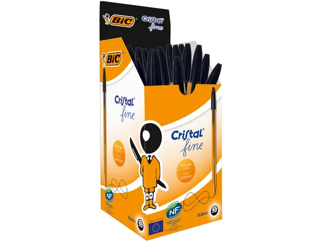 Stylo bille BIC Cristal Fin noir