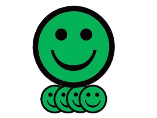 Magneet smiley 50mm emotie blij groen 5 stuks - 1