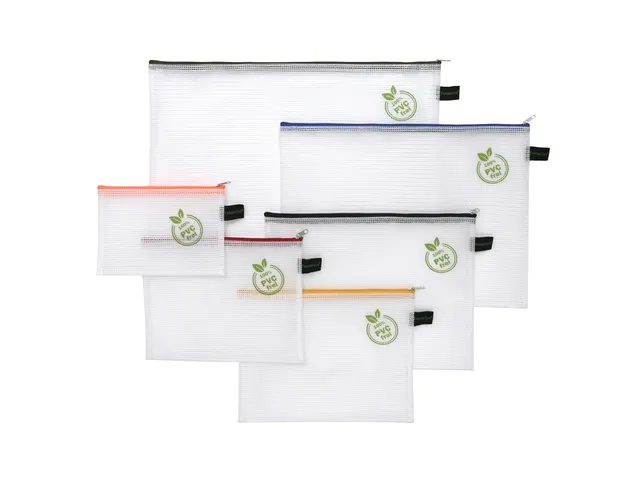 Trousse Foldersys EVA sans PVC avec fermeture éclair 6 pièces assort