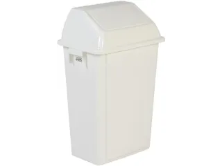 afvalbak,60l,HxBxD 735x460x333mm,wandmontage,romp PP wit - 1