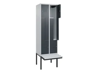 Z-garderobekast,HxBxD 2120x600x815mm,2vak,vak B 300mm,cil.-slot - 2