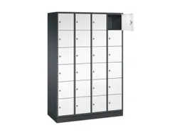 lockerkast,HxBxD 1950x1220x500mm,4x6vakken,cil.-slot,sokkel