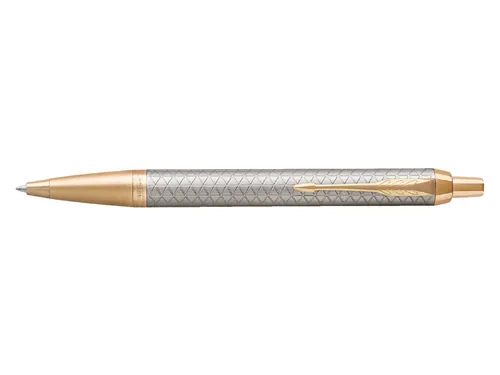 Balpen Parker IM Premium Warm Silver GT Medium Blauwe inkt