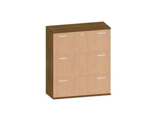 hangmappenkast 1150x1000x430mm 3hangmappenframes Noten +Beuken - 1