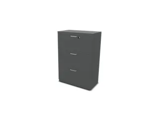 Hangmappenkast Hxbxd 1070x800x445mm 3 Laden Ms-Donkergrijs - 1