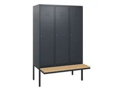locker met bank,HxBxD 1950x1200x815mm,3vak,vak B 400mm,cil.-slot