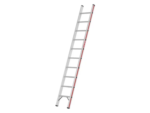 ladder,eenzijdig,10,verstevigde treden,balk L 2,72m,aluminium