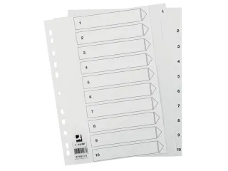 Tabbladen PP Set 1-10 Met Indexblad A4 11-Gaats Wit Personaliseerbaar - 1