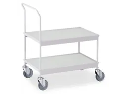 Universele Wagen 150kg Lxb 660x335mm 2 Etages Met Beugel Zilvergrijs