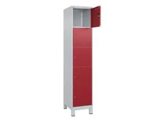 lockerkast,HxBxD 1950x400x500mm,1x5vakken,vak B 400mm,cil.-slot,voeten - 1