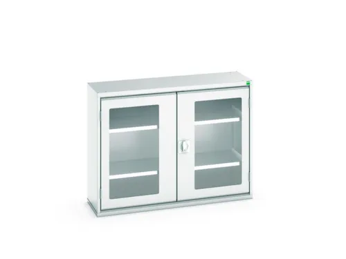 vitrinekast 800x1050x350mm 2xStalen bodem romp RAL7035 front RAL7035