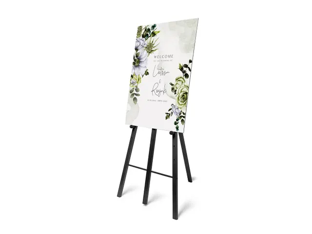 Chevalet bois dur noir pour tableau noir/panneau imprimé