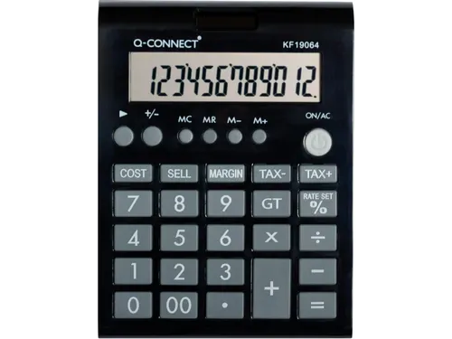 Q-CONNECT bureaurekenmachine KF19064 12 cijfers Zwart
