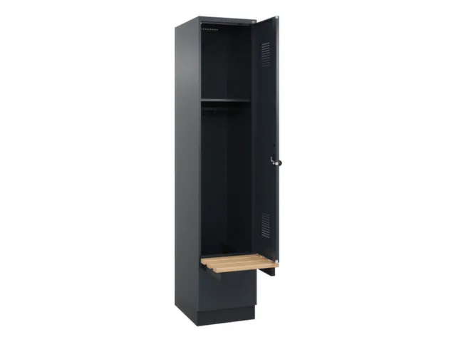 locker met bank,HxBxD 1950x400x815mm,1vak,vak B 400mm,draaigrendel